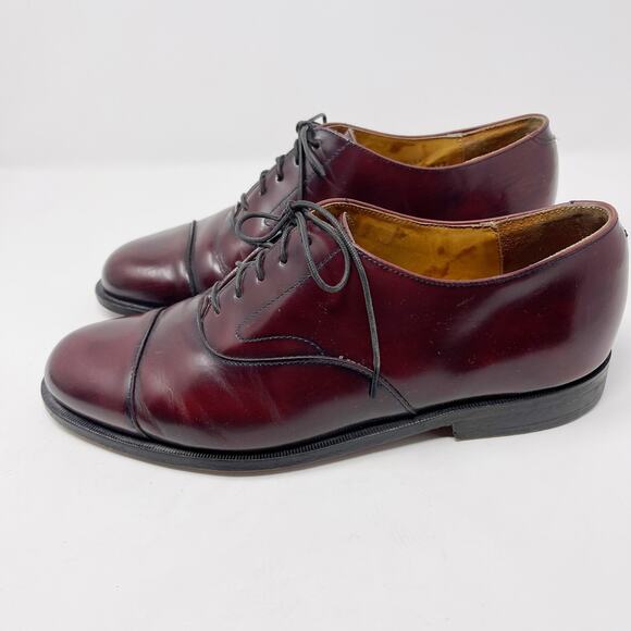 Cole Haan Mens 9.5 Brown Leather Lace Up Oxford Dress Shoes Leather Sole Almond - Picture 3 of 12